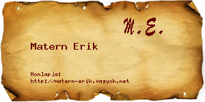 Matern Erik névjegykártya